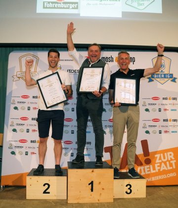 Siegerfoto der Wertungsgruppe Export- und Festbiere, Kategorie Gewerbliche Brauerei