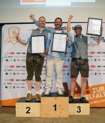 Siegerfoto der Wertungsgruppe Wiener Lager, Kategorie Gewerbliche Brauerei