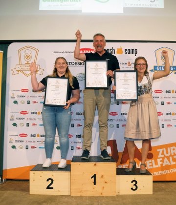 Siegerfoto der Wertungsgruppe Pils, Kategorie Gewerbliche Brauerei