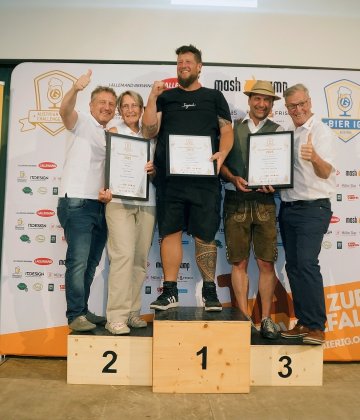 Siegerfoto der Wertungsgruppe Keller bzw. Zwicklbier, Kategorie Hobbybrauerei