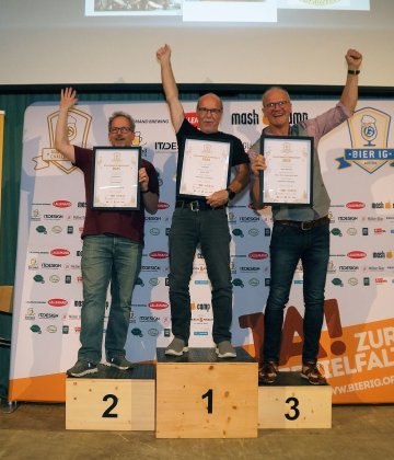 Siegerfoto der Wertungsgruppe Bockbiere untergärig, Kategorie Hobbybrauerei